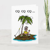 Oudere ham op het eiland met Rig Wenskaart Kaart (Voorkant)