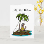 Oudere ham op het eiland met Rig Wenskaart Kaart (Gele Bloem)