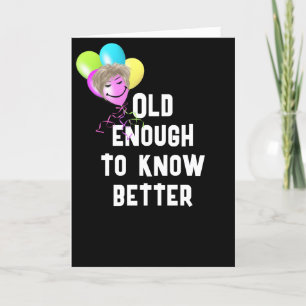 Oudere Humor krijgen met ballonnen Kaart