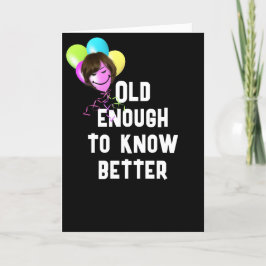 Oudere Humor krijgen met ballonnen Kaart