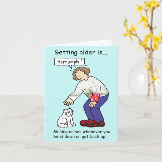Oudere Humor voor haar Kaart (Gele Bloem)