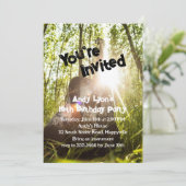 Oudere jongens Birthday Party Guitar Invitation Kaart (Staand voorkant)