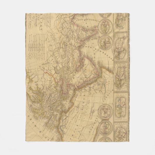 Oudere kaart fleece deken (Voorkant)