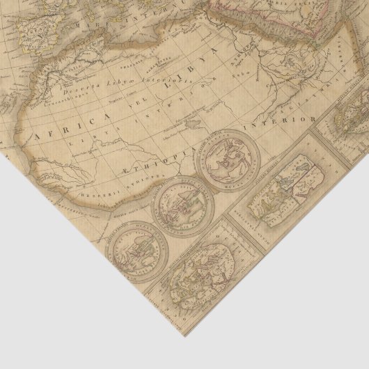 Oudere kaart tissuepapier (Detail)