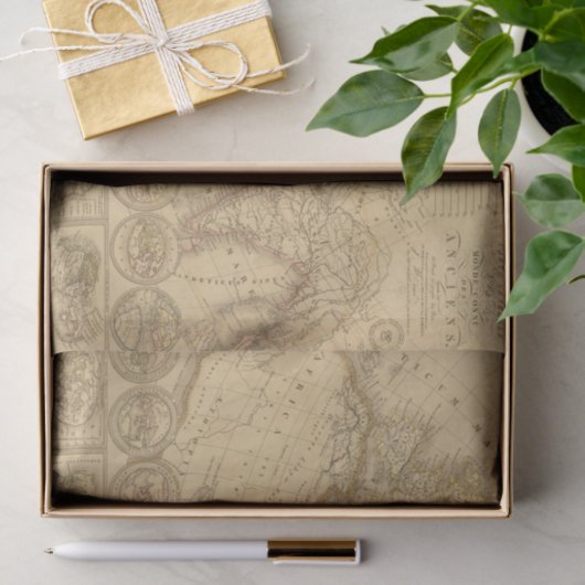 Oudere kaart tissuepapier (Geschenk)