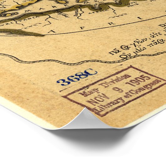 Oudere kaart van de wereld - 1630 poster (Hoek)