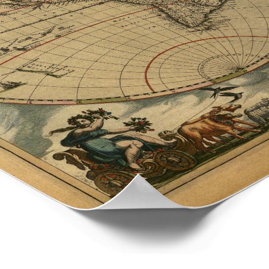 Oudere kaart van de wereld - 1664 poster (Hoek)