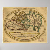 Oudere kaart van de wereld - onbekende datum poster (Voorkant)