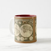 Oudere kaartreeks tweekleurige koffiemok (Voorkant links)