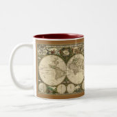 Oudere kaartreeks tweekleurige koffiemok (Links)