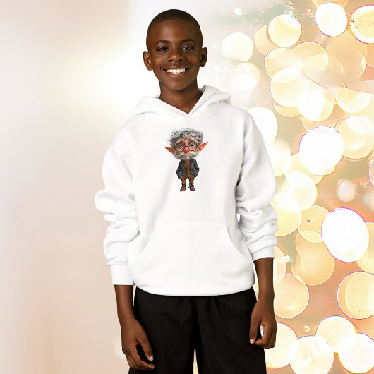 Oudere Kerst Elf Boy's Hoodie