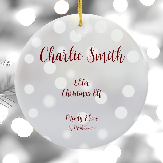 Oudere Kerst Elf Keramisch Ornament