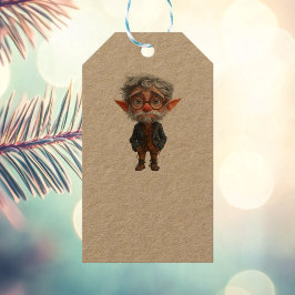 Oudere Kerst Elf Kraft Cadeau Labels Cadeaulabel