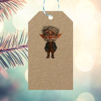Oudere Kerst Elf Kraft Cadeau Labels Cadeaulabel