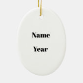 Oudere kerstversiering met Barber - Naam toevoegen Keramisch Ornament (Achterkant)