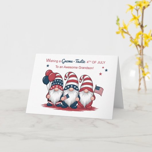 Oudere kleinzoon Vierde juli Schattigee Patriottis Kaart (Gele Bloem)