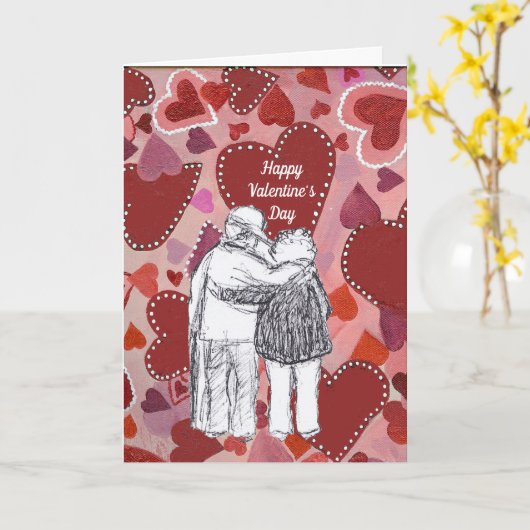 oudere koppels valentijn kaart (Gele Bloem)