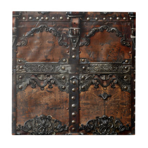 Oudere Leather Trunk Keramische Tegel Tegeltje