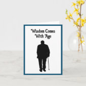 Oudere Man Walking Black Silhouette Tekening Art Kaart (Gele Bloem)