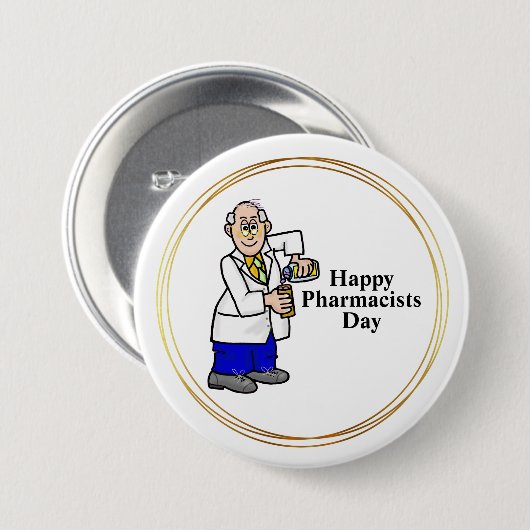 Oudere mannelijke apotheker Button (Voorkant /achterkant)