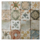 Oudere Marokkaanse patchwork –  multitone Tegeltje (Voorkant)