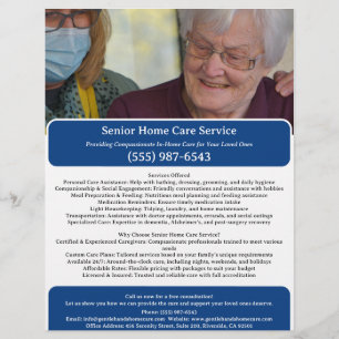 Oudere of senior zorgverlener flyer