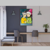 Oudere paar kunst verpakt canvas