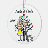 Oudere paar met Cat Custom Holiday Ornament (Links)