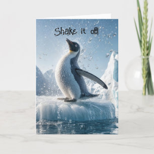 Oudere pinguïn op het ijs kaart