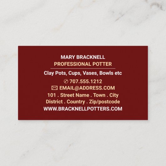 Oudere potten, pottenwinkel, potten visitekaartje (Achterkant)