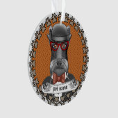 Oudere Schnauzer Bril Ornament (voorkant)