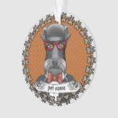 Oudere Schnauzer Bril Ornament (voorkant)