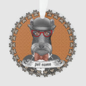 Oudere Schnauzer Bril Ornament (voorkant)