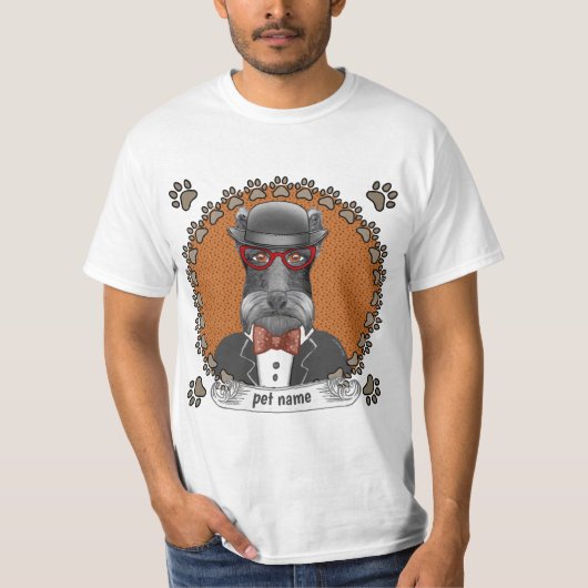 Oudere Schnauzer Bril T-shirt (Voorkant)