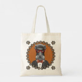 Oudere Schnauzer Bril Tote Bag (Achterkant)