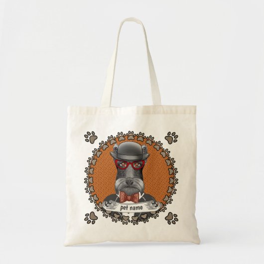 Oudere Schnauzer Bril Tote Bag (Voorkant)