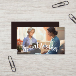 Oudere sociale assistent visitekaartje