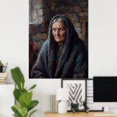 Oudere van de Stille Haard Geest Portret Poster (Thuiskantoor)