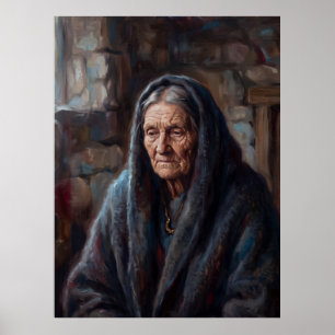 Oudere van de Stille Haard Geest Portret Poster