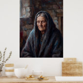 Oudere van de Stille Haard Geest Portret Poster (Keuken)