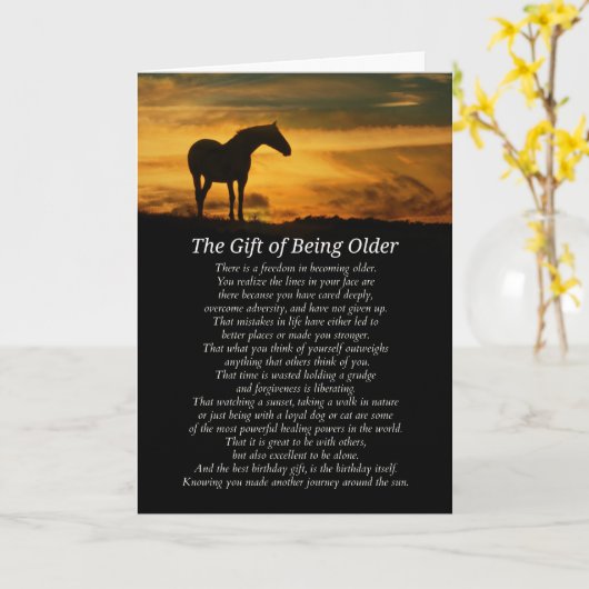 Oudere verjaardag kaart (Gele Bloem)