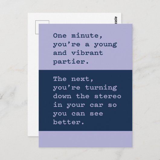 Oudere verjaardag: muziek uitschakelen om te zien briefkaart (Voorkant / Achterkant)