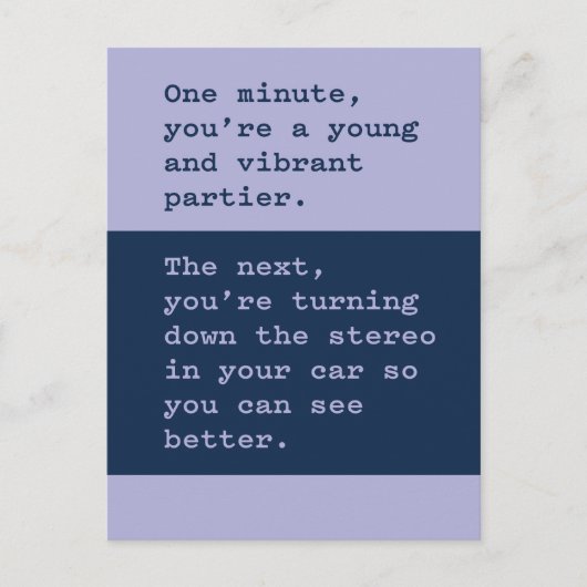 Oudere verjaardag: muziek uitschakelen om te zien briefkaart (Voorkant)