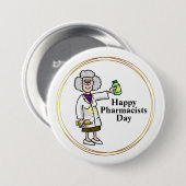 Oudere Vrouw Farmaceutische Button (Voorkant /achterkant)