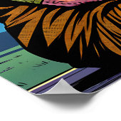 Oudere vrouw mediteert onder de maan poster (Hoek)