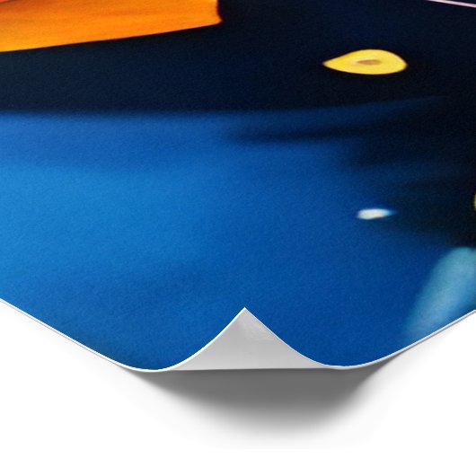 Oudere vrouw met botervliegen poster (Hoek)