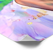 Oudere vrouw met Butterflies groene achtergrond Poster (Hoek)