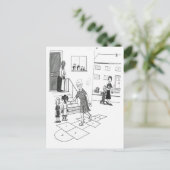 Oudere vrouwen skips met kinder boodschappen briefkaart (Staand voorkant)