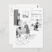 Oudere vrouwen skips met kinder boodschappen briefkaart (Voorkant / Achterkant)