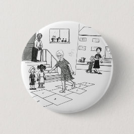 Oudere vrouwen skips met kinder boodschappen ronde button 5,7 cm